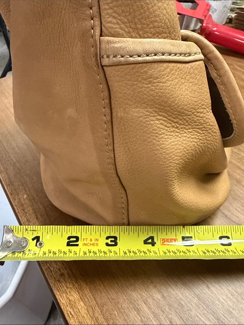 Kenneth Cole Reaction Tan Leather Hobo Bag Vintage Y2K